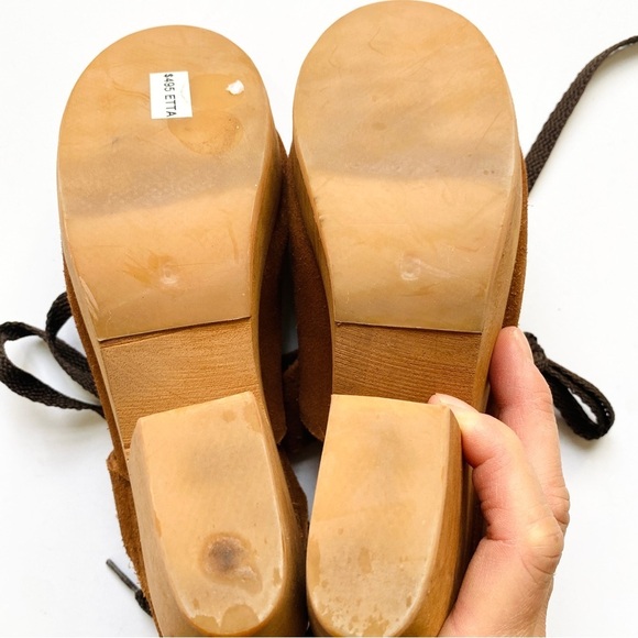 A Detacher Etta suede lace up clog platforms - Picture 7 of 10